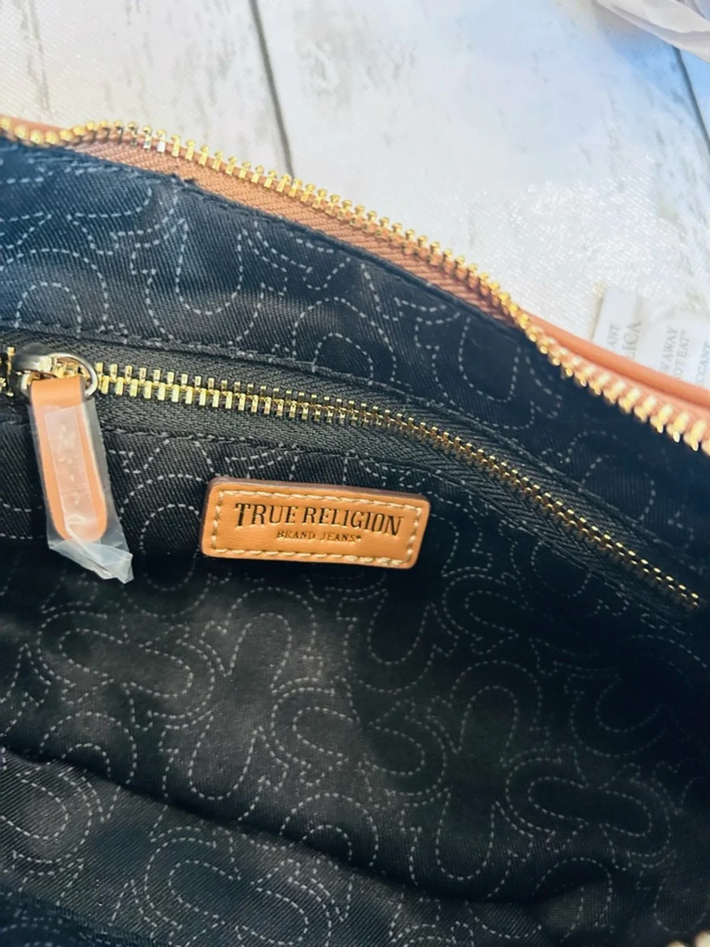 True Religion Women's Shoulder Bag in Tan Brown with Gold Hardware - Picture 9 of 10
